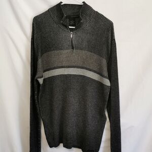 Men's Calvin Klein 1/4 Zip Ribbed Knit Sweater 100% Cotton - Sz L Open To Offers